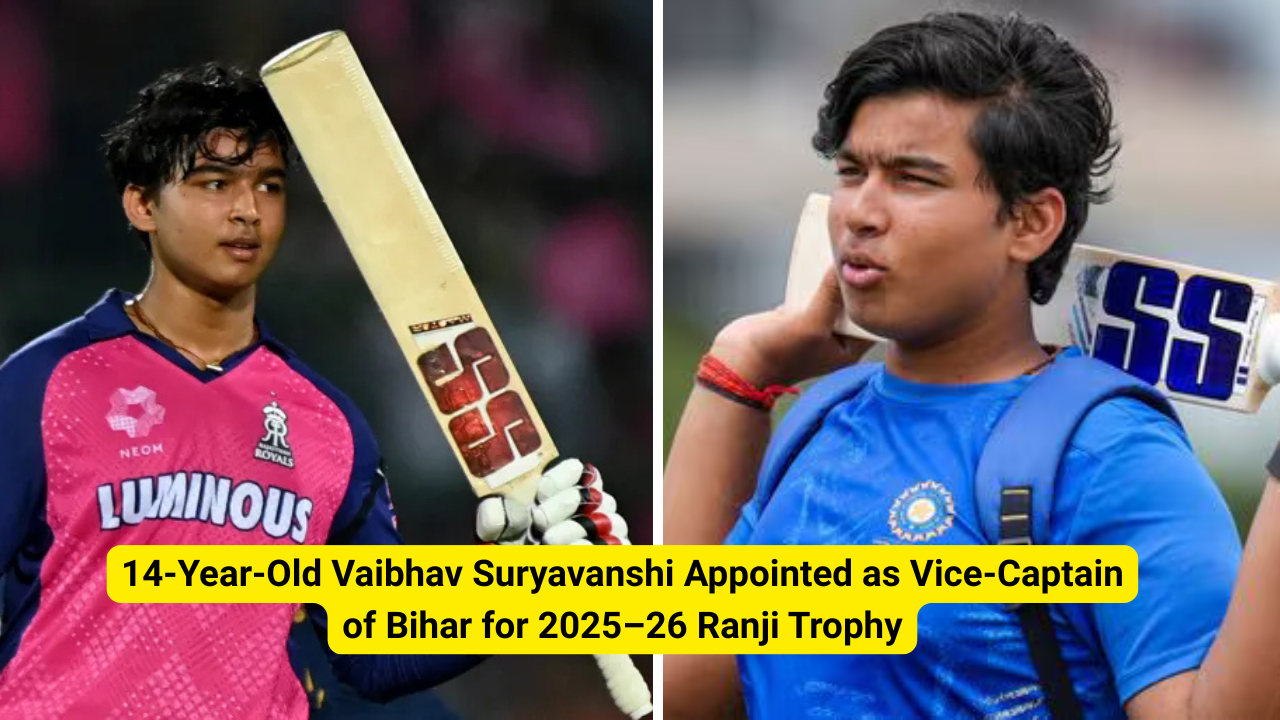 14-Year-Old Vaibhav Suryavanshi Appointed as Vice-Captain of Bihar for 2025–26 Ranji Trophy Season